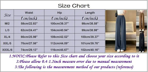 Vista 5 de Lroplie Wide Leg Pants for Women Summer Casual Solid Pant Leggings Pants Loose Elastic Waisted Suit Pants with Pockets
