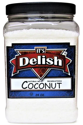 Vista 2 de Its Delish - Coco molido de macarrón gourmet – Contenedor jumbo de 24 onzas (1.5 libras) – Harina de coco cruda, sin azúcar, natural y sin gluten