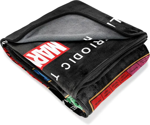 Vista 5 de Jay Franco Marvel Manta de Tabla Periódica - Mide 62 x 90 pulgadas - Ropa de Cama de Vellón Súper Suave Resistente a la Decoloración
