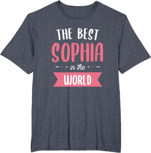 Vista 29 de Camiseta The Best Sophia In The World Name, Negro