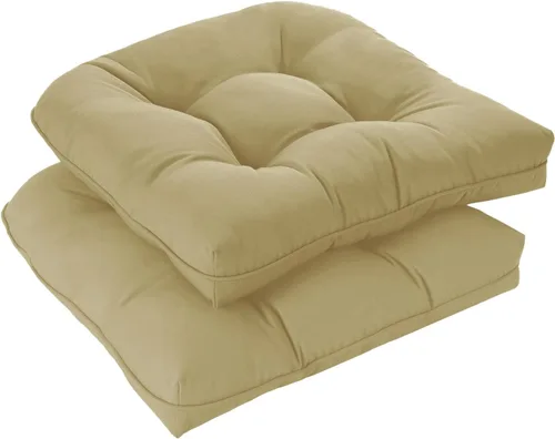 Vista 12 de downluxe Juego de 2 cojines para sillas de exterior para muebles de patio, cojines impermeables acolchados rellenos para muebles de patio, cojín