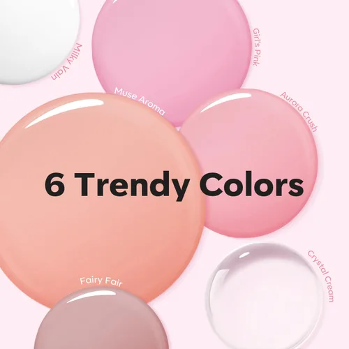Vista 8 de Modelones – Kit de uñas de polygel, geles de construcción de uñas de 6 colores, kit de polygel para hacer extensiones de uñas rosa claro, blanco