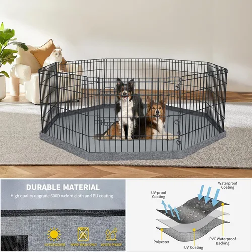 Vista 4 de PETIME Tapete de Cubierta Inferior para Corral de Perro Almohadilla Resistente al Agua Protector de Piso para Uso Interior y Exterior Se Ajusta a