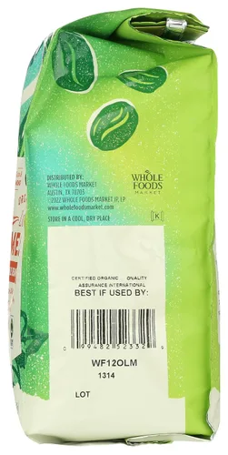 Vista 7 de Whole Foods Market, Organic La Mesa - Café en grano entero, tostado medio ligero, cacao, almendras, caramelo y limón, 12 onzas