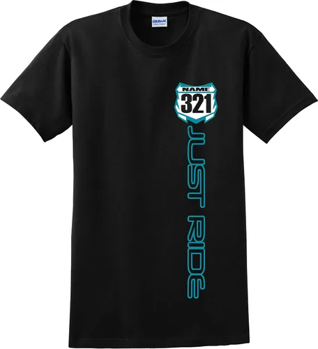 Vista 9 de JUST RIDE Motocross Número Placa Camisa MX Moto Personalizada Kawi Verde Lima KX