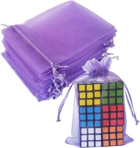 Vista 46 de Juego de 50 bolsas de organza de regalo con cordón azul aguamarina de 4 x 6 pulgadas para baby shower, Navidad, boda, recuerdos de fiesta, despedida