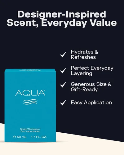 Vista 4 de PB ParfumsBelcam Aqua Eau de Toilette en espray para mujer – Perfume floral fresco afrutado con mandarina, fresia, almizcle y notas de madera