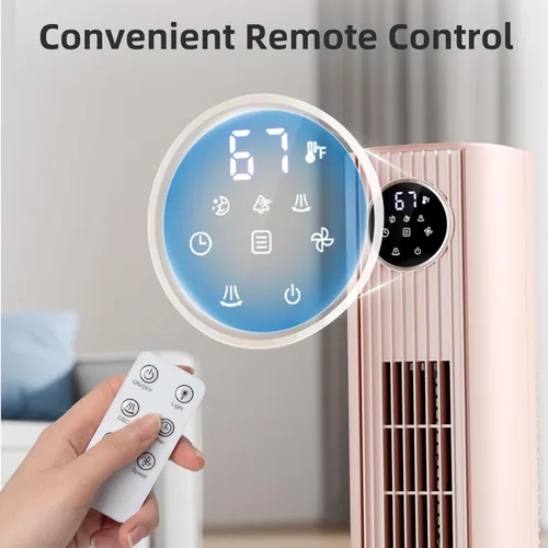Vista 2 de Antarctic Star Ventilador de Torre Portátil Ventiladores de Piso Oscilante 85° Ventilador Silencioso de Enfriamiento Temporizador 12H Control Remoto