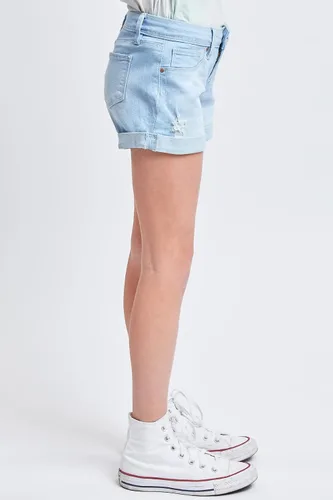 Vista 3 de YMI Girls' Essential Mid Rise Cuffed Shorts