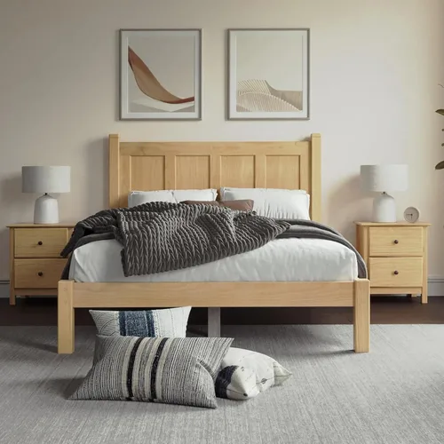 Vista 12 de Grain Wood Furniture - Cama plataforma de panel de madera maciza Shaker, tamaño individual, cereza