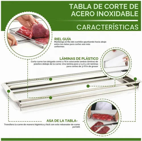 Vista 6 de Kit avanzado de rebanadora de carne seca de ternera, rebanadas uniformes 100% de precisión garantizadas, grosor ajustable, apto para lavavajillas