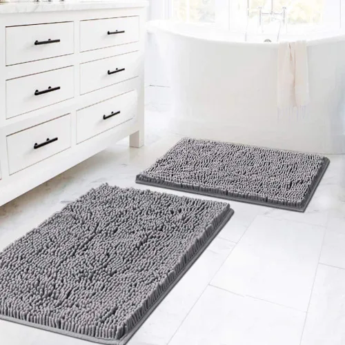 Vista 22 de H.VERSAILTEX Alfombras de Baño para Baño Antideslizantes de Felpa Chenille Extra Suaves y Absorbentes para Cuarto de Ducha Lavables a Máquina