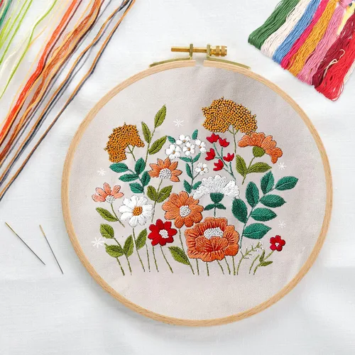 Vista 3 de Kit de bordado MAMUNU de lona con patrón para principiantes, kits de arte y manualidades DIY para adultos, incluye bolsa de bordado