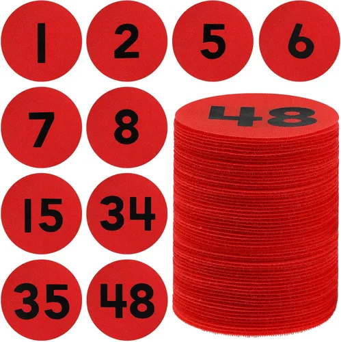 Vista 13 de Ireer 48 puntos marcadores de alfombra, puntos de alfombra con número 1-48, puntos de alineación para alfombra, suministros de decoración de puntos