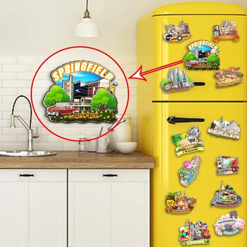 Vista 4 de Imán de madera para nevera de Springfield, Missouri, Estados Unidos, 3D, monumentos de viaje, coleccionables, recuerdos, decoración hecha a mano, 2