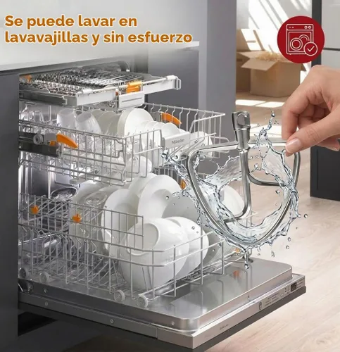 Vista 7 de FavorKit Batidor plano de acero inoxidable para KitchenAid con cabeza inclinada y mezcladores de 4.5-5 Qt, accesorio de paleta para mezclar