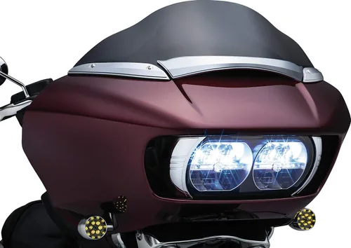 Vista 5 de Kuryakyn 2632 Accesorio de moto: Tapacubos laterales para motocicletas Harley-Davidson 2015-19, cromadas, 1 par