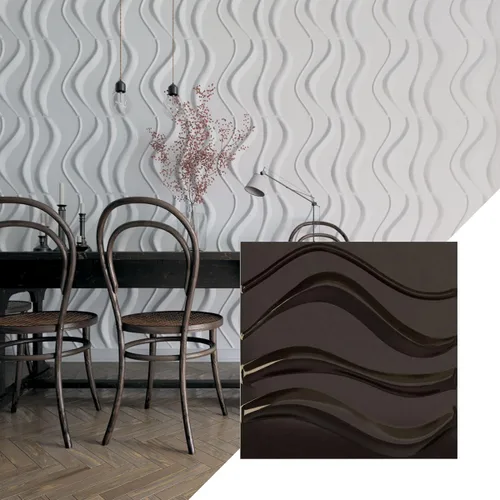 Vista 14 de Ekena Millwork 19 5/8 pulgadas de ancho x 19 5/8 pulgadas de alto Wave EnduraWall Panel decorativo de pared 3D, aluminio (cubre 2.67 pies cuadrados).