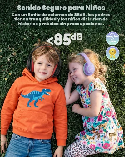 Vista 3 de Acer OHR702 - Auriculares Bluetooth para niños con micrófono integrado Negro rojo