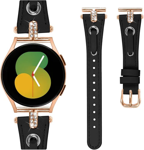 Vista 16 de DEALELE Correas compatibles con Samsung Galaxy Watch 6/6 Classic / 5/5 Pro / 4/4 Classic/Galaxy 3 1.614 in / Active 2, correa de repuesto de cuero