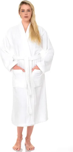 Vista 3 de TowelSelections Bata de baño tipo kimono de tela de rizo 100% algodón para mujer