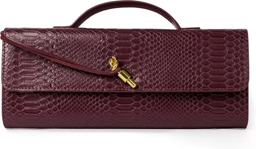 Vista 23 de Joryin Bolso tejido para mujer, bolso de mano de noche tejido de cuero y gamuza, bolso cruzado de gamuza, bolso formal de noche