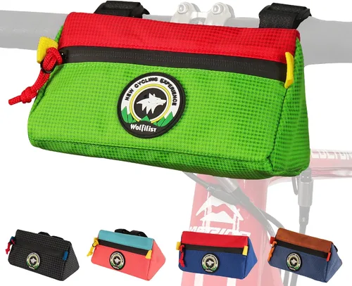 Vista 16 de Bolsa para Manillar de Bicicleta Vortika, Paquete de Cesta Frontal para Bicicleta Infantil, Bolsa Impermeable para Bicicletas, Bolsa Pequeña