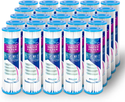 Vista 10 de Cartucho de filtro de agua plisado para sedimentos de 9.87 x 2.5 pulgadas, superficie amplificada, elimina arena, suciedad, óxido, vida útil