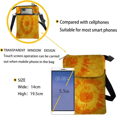 Vista 6 de Uourmeti Cartera de lona para teléfono con correa, bolso pequeño de viaje para mujer
