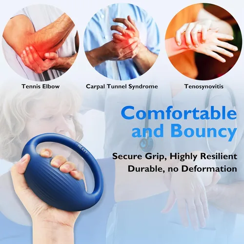Vista 4 de Pelotas de ejercicio para manos FitBeast - 3 niveles de resistencia, bolas antiestrés para adultos, bolas para apretar para terapia de manos