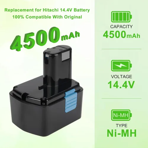 Vista 2 de Batería de 4.5Ah 14.4V para Hitachi EB1414S EB1412S EB14 EB14B EB1414
