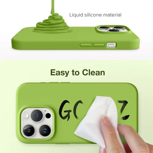 Vista 6 de GONEZ Funda magnética para iPhone 14 Pro, compatible con MagSafe, forro de microfibra antiarañazos y protector de pantalla, funda de silicona