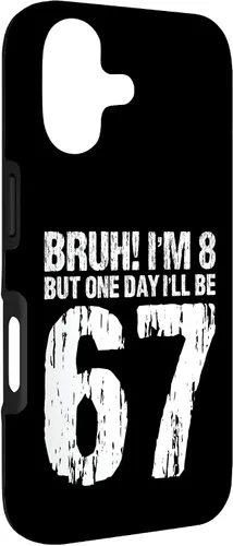 Vista 3 de Bruh I'm 8 But One-Day I'll Be 67 Retro 8th Birthday Kids Case for iPhone 17