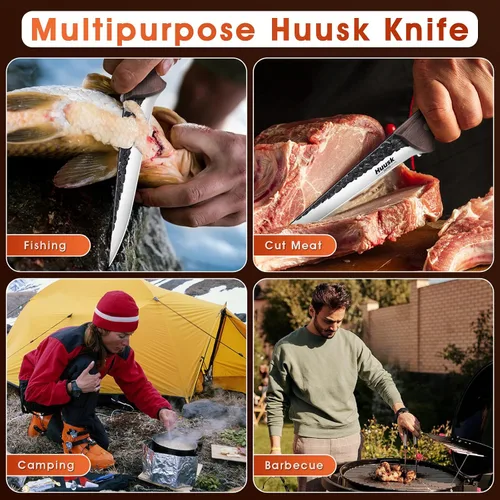Vista 9 de Huusk Cuchillo Japón Kitchen Bundle con cuchillo de corte de pechuga de carnicero de carne japonesa