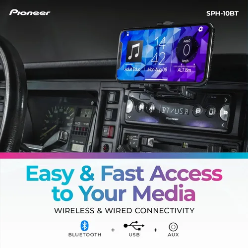 Vista 3 de Pioneer SPH-10BT 1-Din Smart Sync Estéreo para coche con Bluetooth