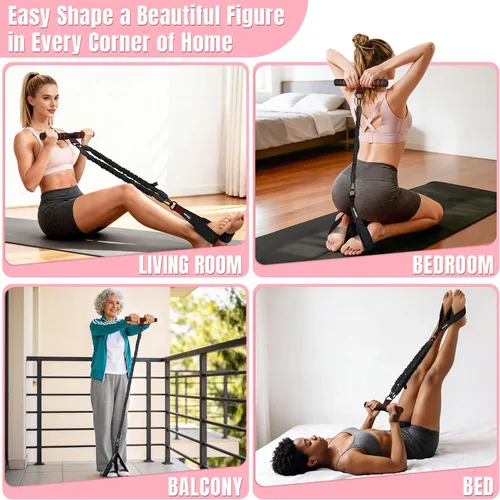 Vista 6 de Upgraded Multifunction Pedal Resistance Band with Handle, 3 Tube Adjustable Resistance Bands for Abdomen, Waist, Arm, Core/ABS, Leg Workout - Sit Up