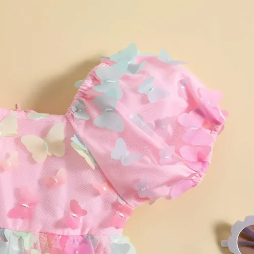 Vista 5 de Disfraz de Halloween para bebé, disfraz de hada, sin mangas, tutú de princesa, alas pequeñas, traje de mariposa, fiesta de cumpleaños