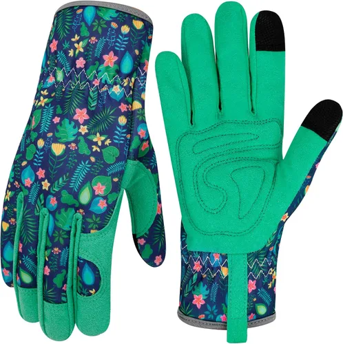 Vista 20 de Guantes de Jardinería de Cuero MERTURN para Mujeres, Guantes de Jardín a Prueba de Espinas, Guantes de Trabajo Compatibles con Pantalla Táctil