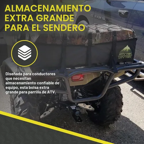 Vista 4 de ATV TEK Arch Series Paquete de utilidad de gran tamaño para rack trasero, bolsa de carga acolchada para ATV - Kings Mountain Shadow Camo