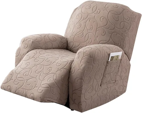 Vista 8 de Funda para Sillón Reclinable de 4 Piezas Elástica, Funda Deslizable de Sofá, Cubierta de Sofá para Sofá Reclinable de 1 Asiento, Protector