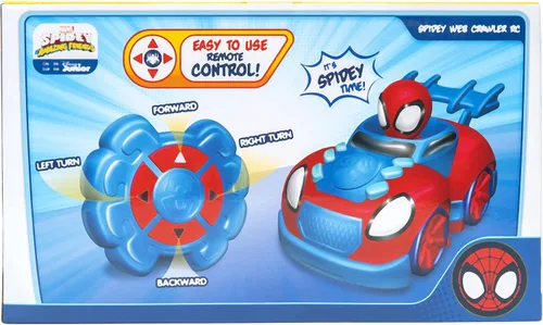 Vista 7 de Jazwares Marvel Spidey y sus Increíbles Amigos Web Crawler RC - Vehículo Control Remoto - Cuenta con Súper Héroe Integrado con 4 Funciones