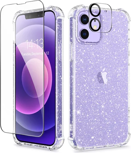 Vista 196 de GVIEWIN - Funda para iPhone 11 con protector de pantalla + protector de lente de cámara, cubierta protectora transparente suave de poliuretano