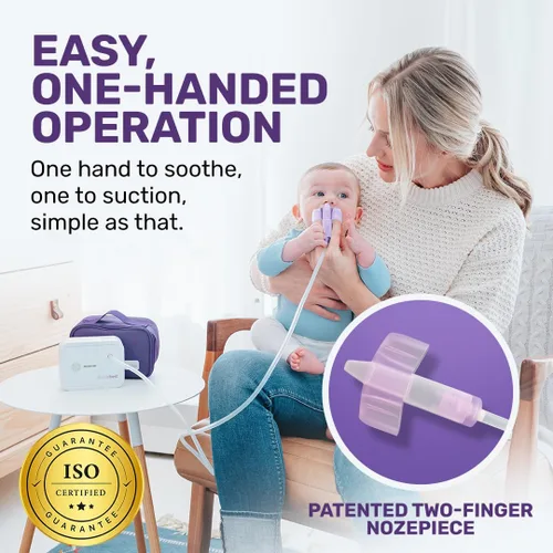 Vista 4 de Dr. Noze Best NozeBot Aspirador Nasal Eléctrico para Bebés - Diseñado por un Otorrinolaringólogo Pediátrico para Alivio Seguro y Suave