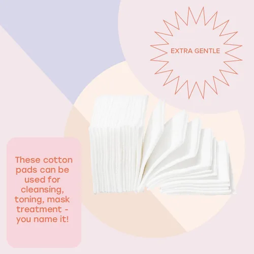 Vista 3 de White Rabbit Naked Cotton Classic - Almohadillas de algodón 100% premium para uso de tóner, removedor de maquillaje y máscaras Sin blanquear, sin