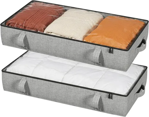 Vista 15 de Vailando Contenedores de almacenamiento para debajo de la cama, 6 pulgadas Beige
