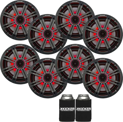 Vista 12 de KICKER Paquete de altavoces coaxiales marinos de repuesto OEM negro de 6.5 "4 ohmios - 8 altavoces Eight black 6.5 in 4-ohm coaxial OEM