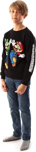 Vista 2 de SUPER MARIO Sudadera Luigi Character Gamers - Sudadera de manga larga para niños Negro