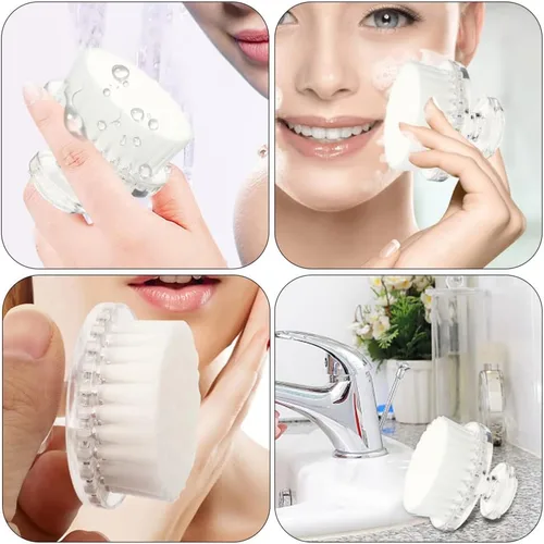 Vista 5 de COHEALI Cepillo de limpieza facial de cerdas suaves, cepillo facial manual para limpieza profunda de poros, exfoliación y masaje, cuidado de la piel