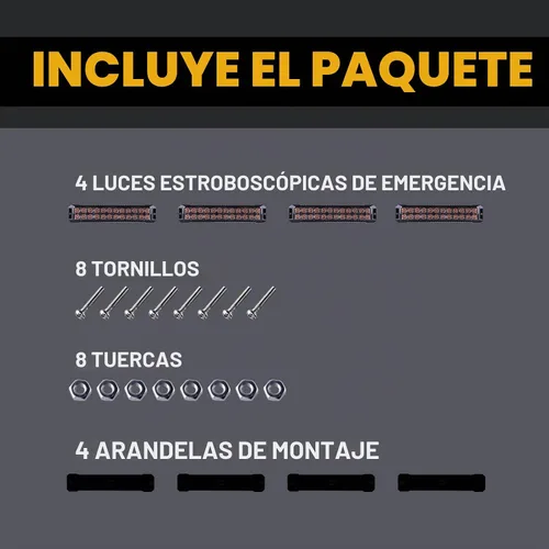 Vista 7 de 4PCS 24-LED ámbar luces estroboscópicas de emergencia