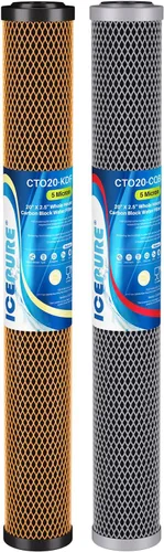 Vista 12 de ICEPURE Cartucho de filtro de agua KDF y carbón activado para toda la casa, 5 micrones, 20 x 2.5 pulgadas, repuesto de filtro de extracción